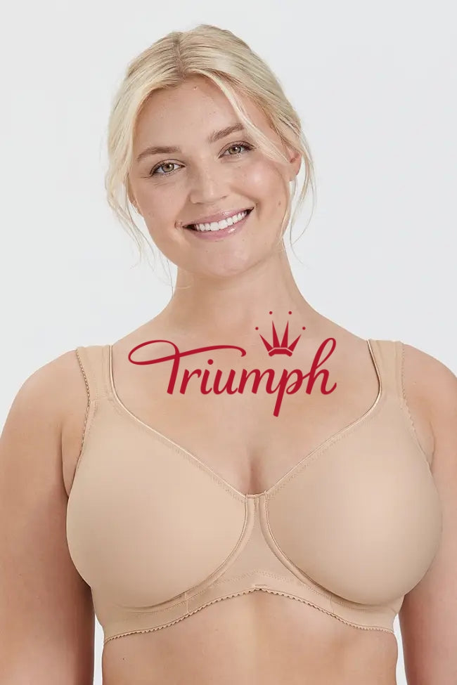 Triumph - (3 szt.) Prosty biustonosz typu push-up z pełną miseczką