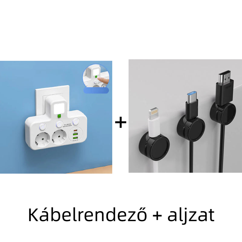 🔌⚡Išmanusis maitinimo laidas su USB prievadais (ES kištukas)-LT