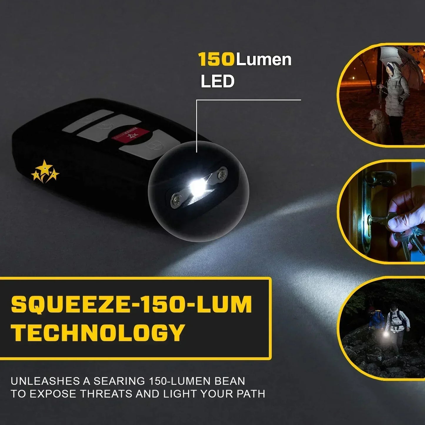 🔥 ⚡️ VOLTIC V77 3 viename elektrošoko pistoletas, žibintuvėlis ir signalizacija automobiliui-LT