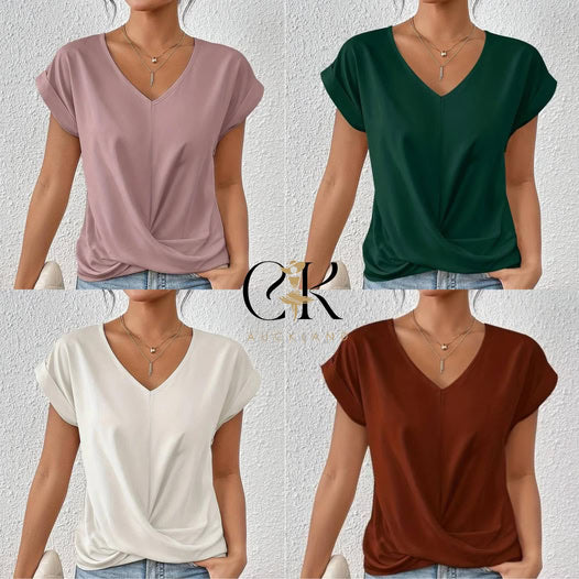 👚Elegáns V-nyakú póló✨