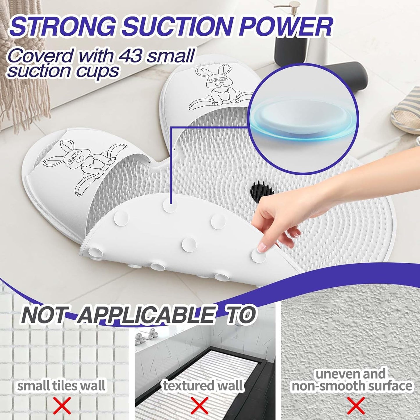 Bardzo duża mata do szorowania stóp pod prysznicem