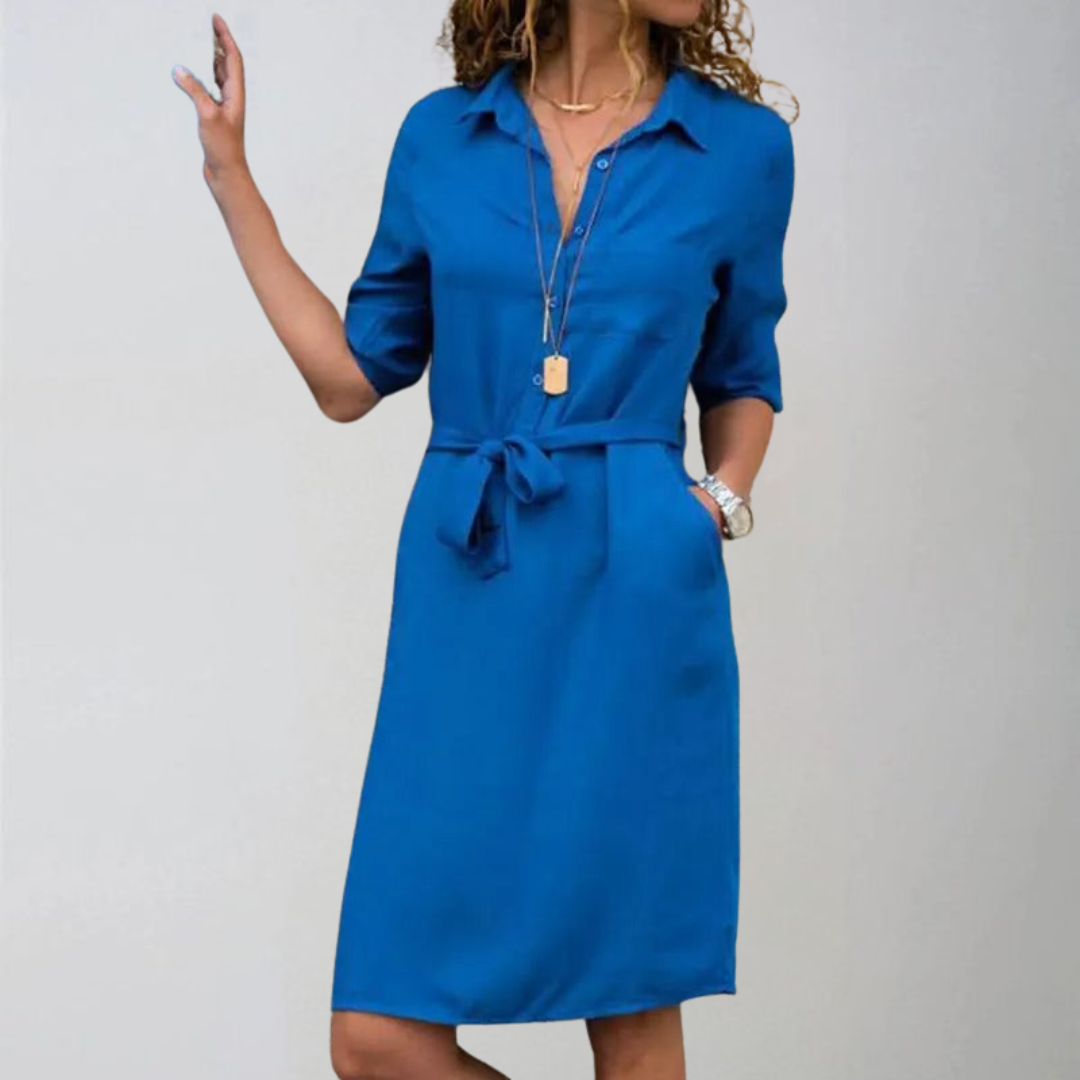 Sukienka koszulowa casualowa o długości do kolan