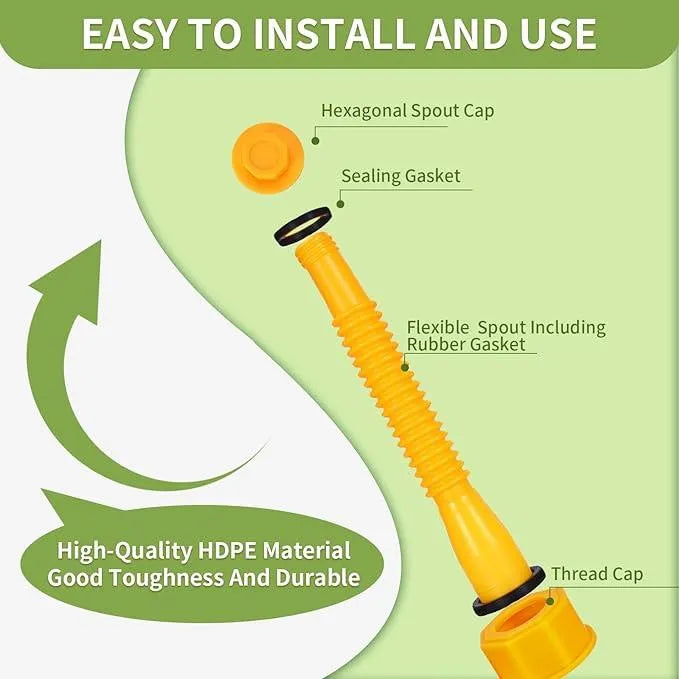 đ„ TovĂĄbbfejlesztett csere benzinkanna kifolyĂł flexibilis fĂșvĂłkĂĄval, a legtöbb 1/2/5/10 gallonos kannĂĄhoz illeszkedik