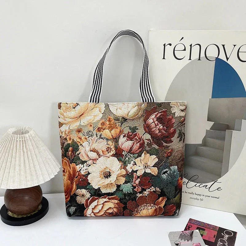 Vintage, swobodna torba płócienna