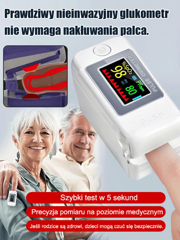 Bezinwazyjny glukometr bez nakłuwania palca