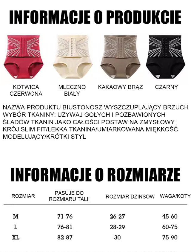 Wysokie majtki modelujące z regulacją pasa