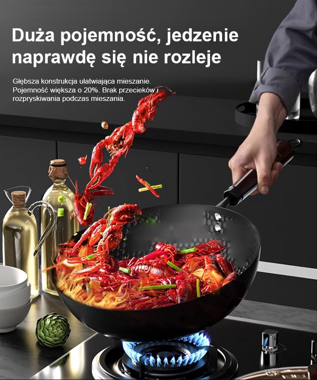 【Zdrowa patelnia bez powłoki】Czyste żelazo, nieprzywierająca.