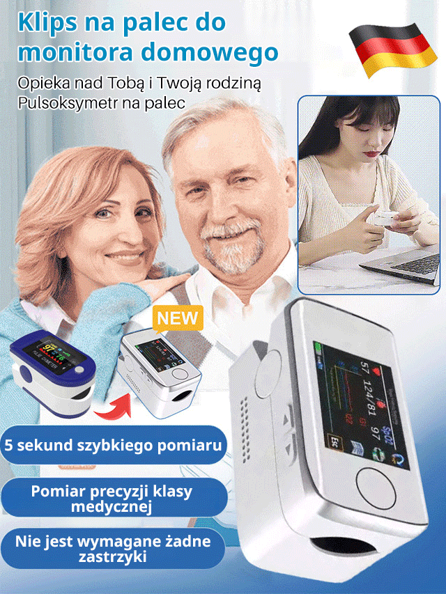 OMRON monitor poziomu glukozy we krwi na palec.