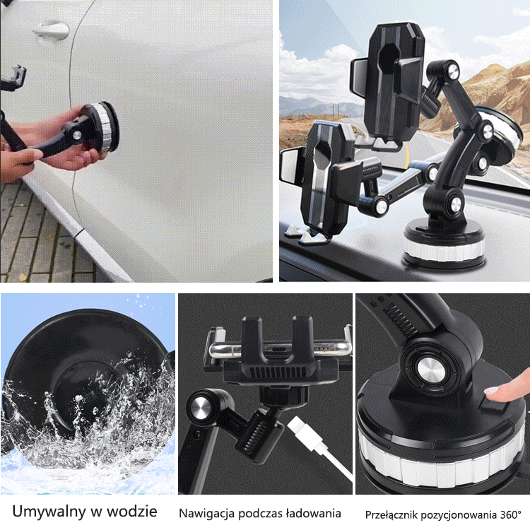 Samochodowy uchwyt na telefon z przyssawką