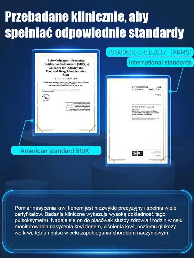 Pulsoksymetr o wysokiej rozdzielczości z klipsem na palec