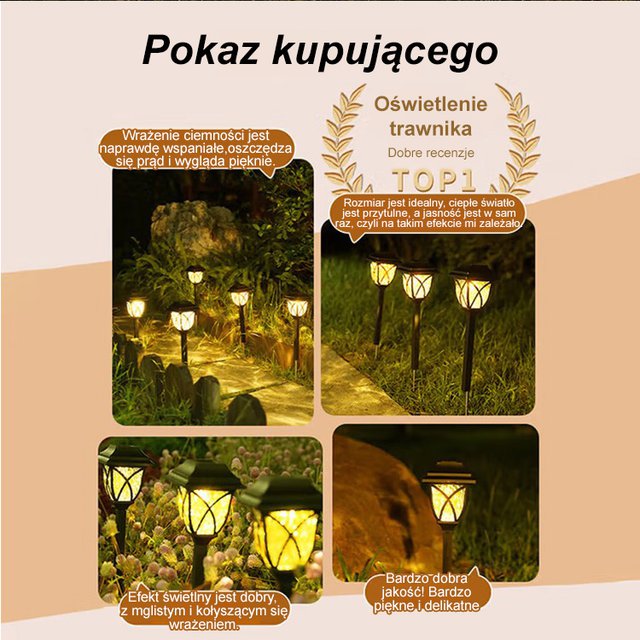 Solarne lampy ogrodowe wodoodporne do użytku domowego.