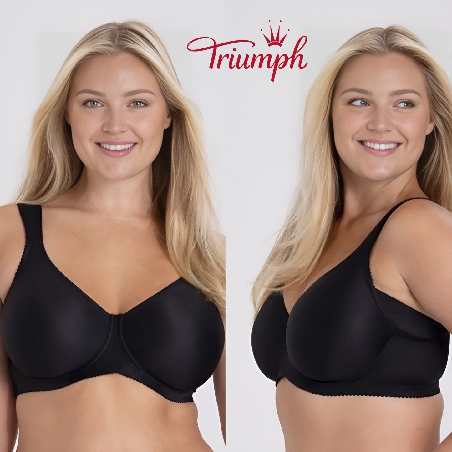 Triumph - (3 szt.) Prosty biustonosz typu push-up z pełną miseczką