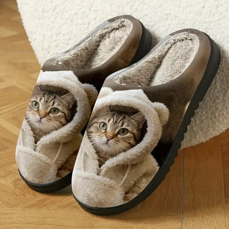 🔥Az akció utolsó napján - 50% kedvezmény - Kényelmes, bebújós papucsok 3D macskaarc motívummal