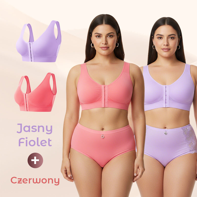 【1+1 gratis】Biustonosz damski bez fiszbin z zapięciem z przodu