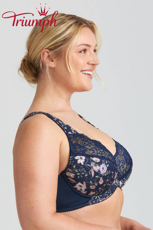 Biustonosz Triumph® 3-częściowy💖 z koronki z kwiatowym haftem