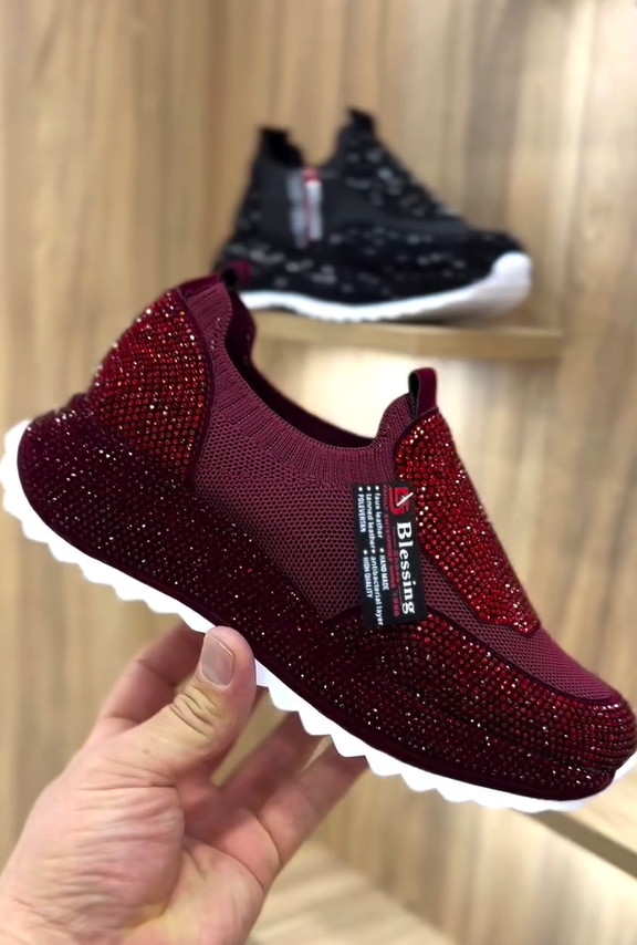 Madingi, kasdieniai sportbačiai su kristalais-LT