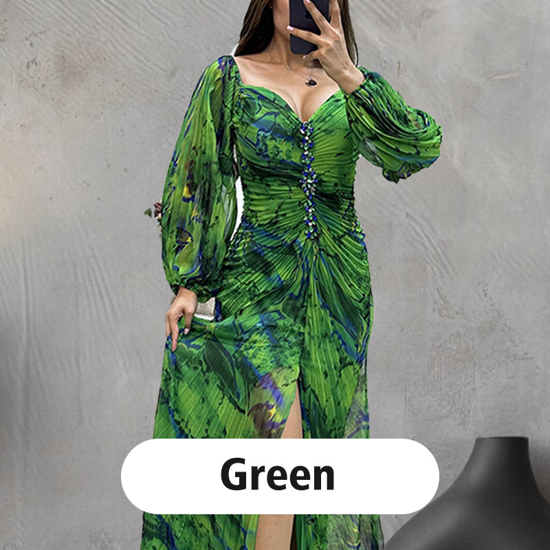 ✨【Slimming Wizard】Sukienka bez ramiączek dla kobiet✨ | Atrakcyjny design bez ramiączek | Szczegóły plisowane | Wycięcie na plecach, wygodne długie rękawy