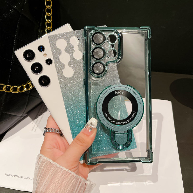 Magnetyczne gradientowe etui na telefony komórkowe z brokatem magnetycznym do Samsung S22/23/24