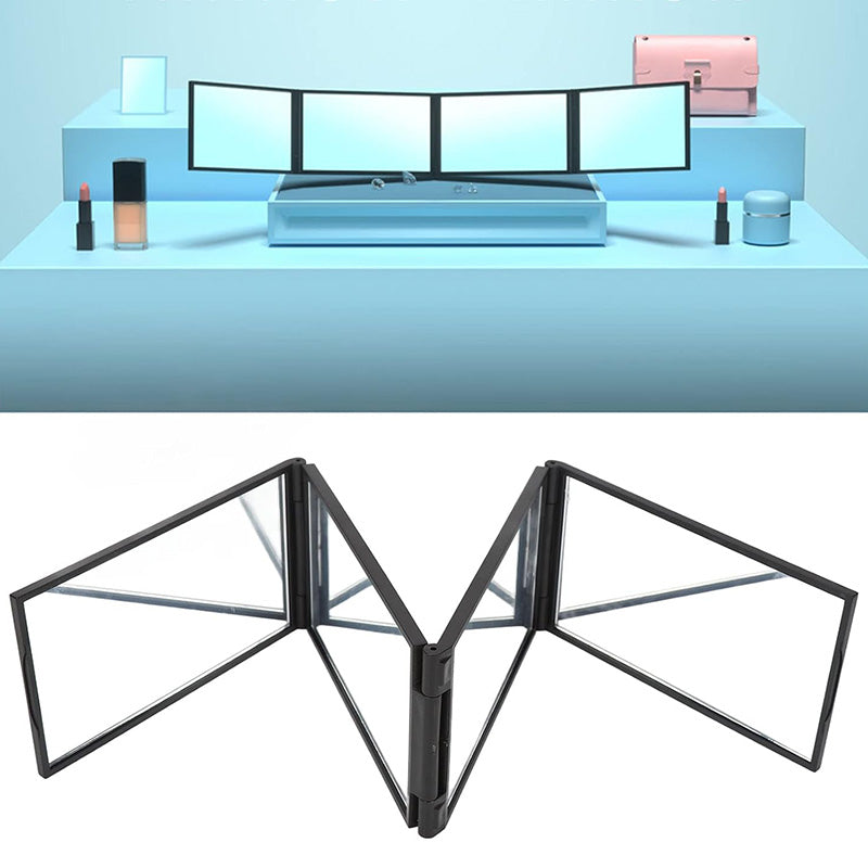 Wielokątowe składane lusterko do samodzielnej stylizacji - Dostępny widok z tyłu głowy