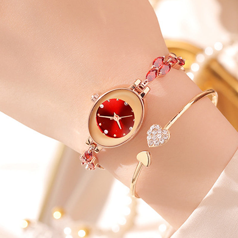 Prezenty dla kobiet w 2025 roku 💝🥰⌚ Zegarek damski z kolorowymi cyrkoniami na bransolecie