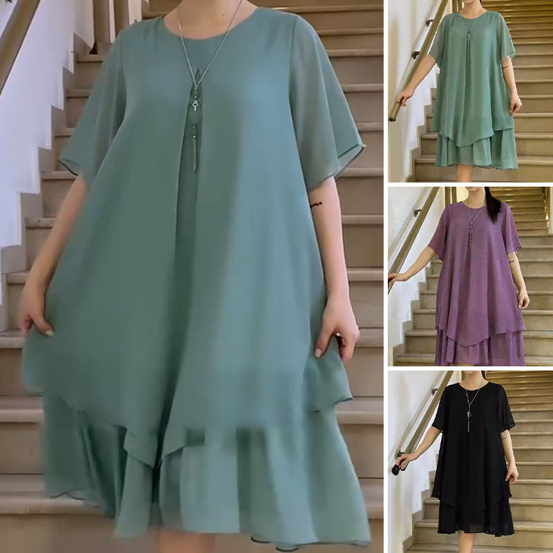 🔥👗 Luźna damska sukienka w jednolitym kolorze