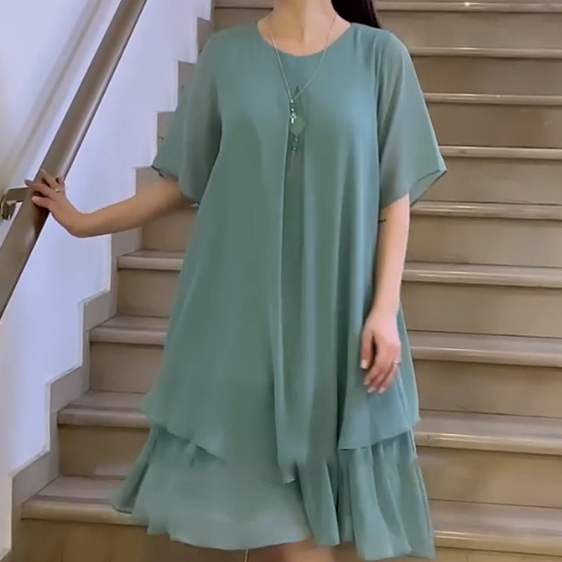 🔥👗 Luźna damska sukienka w jednolitym kolorze