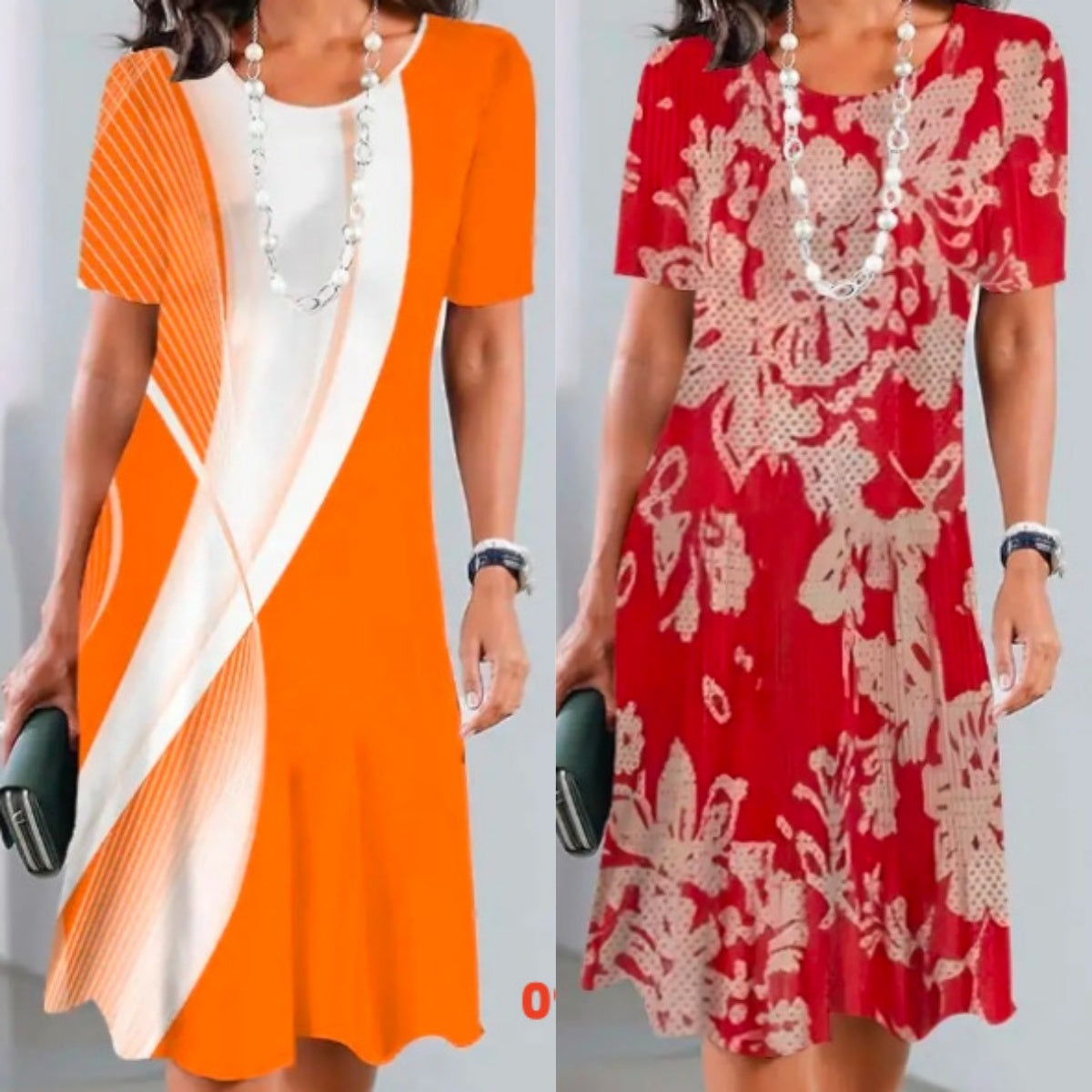 Sukienka plisowana damska w bloki kolorystyczne