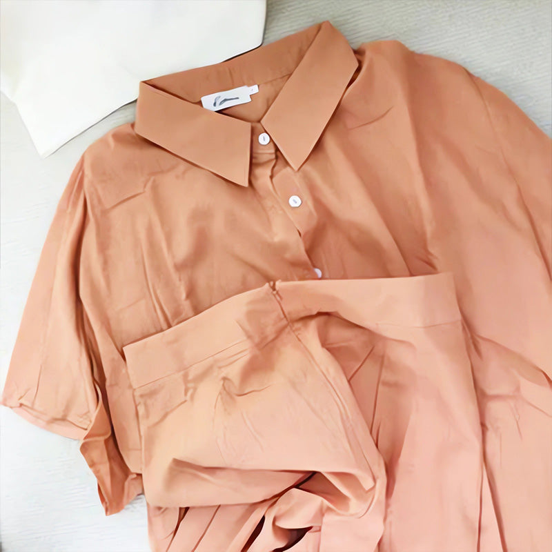 Dwuczęściowy komplet damski Casual z bawełny i lnu