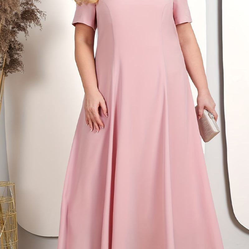 ✨Damska sukienka w jednolitym kolorze z koronkowym haftowanym żakietem