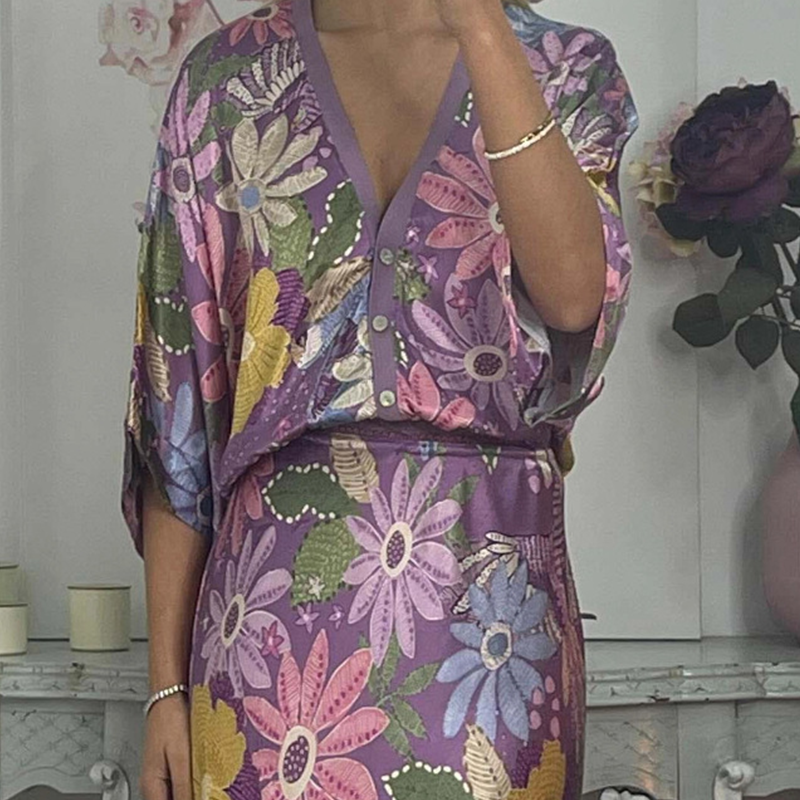 🏆🌸Dwuczęściowy komplet dla kobiet: top z dekoltem w serek i długa spódnica