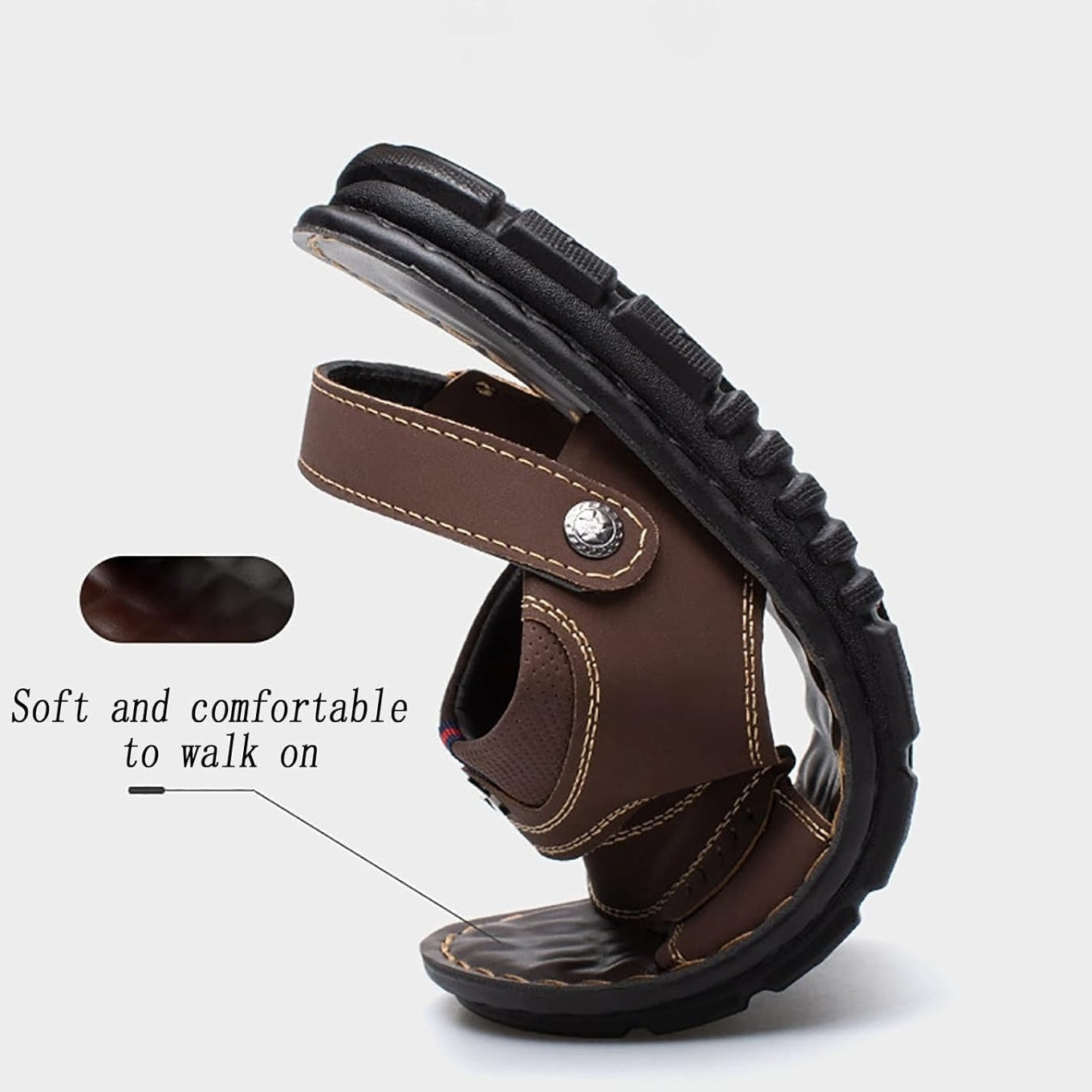 ✨ Męskie, oddychające, letnie sandały z regulowanymi paskami