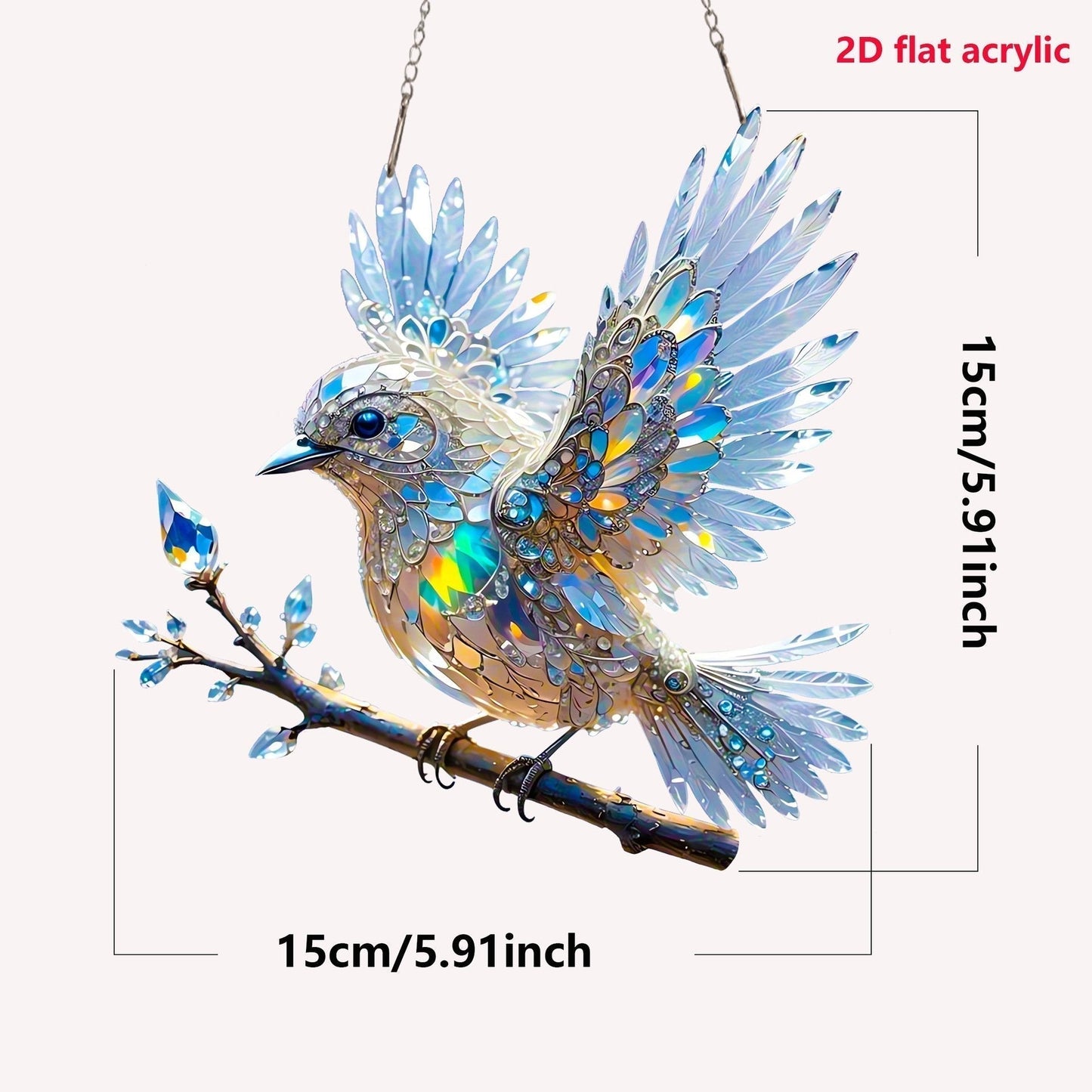 🎁🐦Biżuteria artystyczna Crystal Sky Bluebird Colour