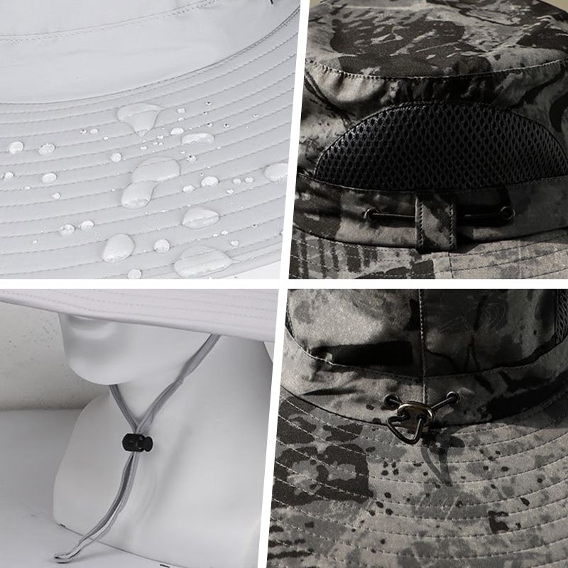 Męski kapelusz przeciwsłoneczny Fisherman Hat z 2 odłączanymi wentylatorami słonecznymi