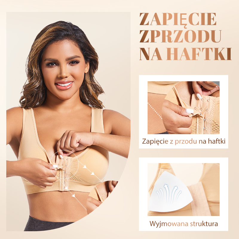 【1+1 gratis】Biustonosz damski bez fiszbin z zapięciem z przodu