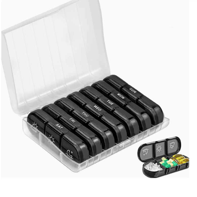 🧳 7-dnevna potovalna torbica za tablete – lahka z odstranljivimi predali-SI