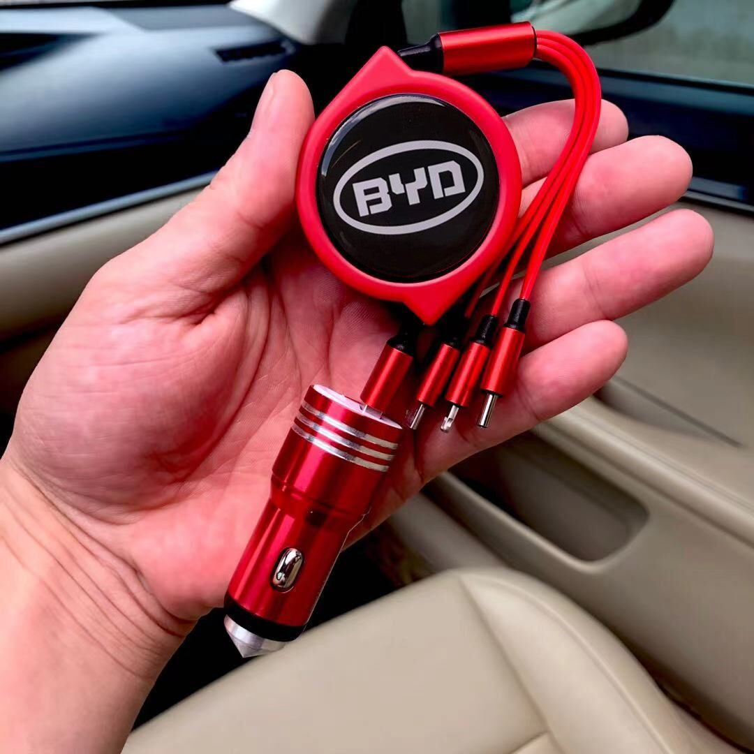 3 w 1 zwijany kabel do transmisji danych w samochodzie + bezpłatna ładowarka samochodowa