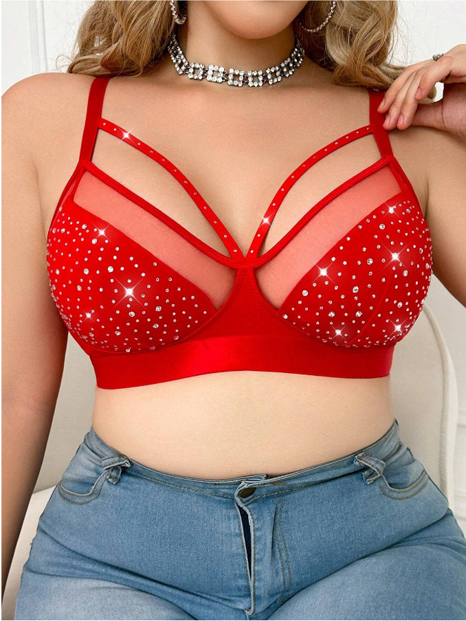 (3 szt.) Bezszwowy biustonosz ze strasami. 70% zniżki