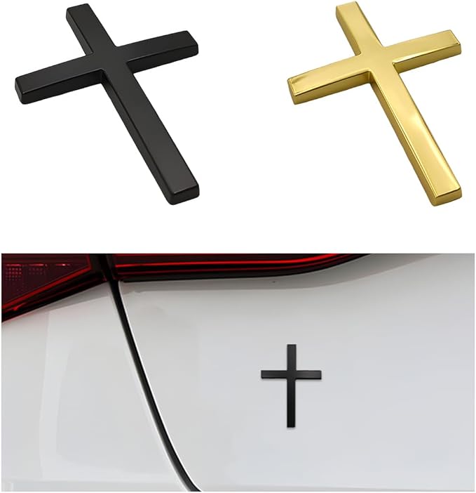 3D metalinio kryžiaus automobilio lipdukas-LT