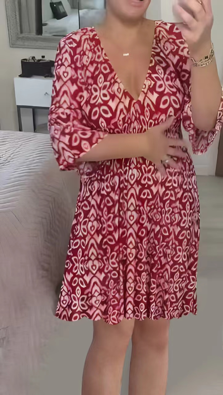 👗Mini suknelė su V formos iškirpte-LT
