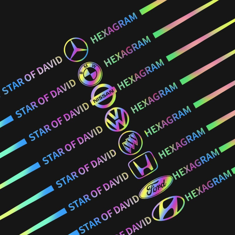Naklejka samochodowa 3D kolorowa, laserowo odblaskowa, 4 szt.
