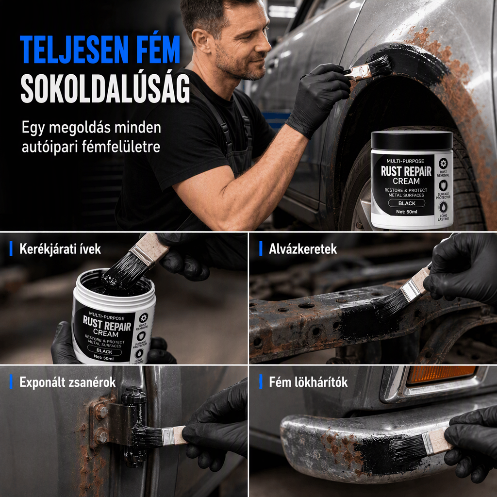 🚗 Rozsda javító krém autóhoz és háztartási fémhez – Könnyű felhasználás, hatékony rozsda eltávolítás