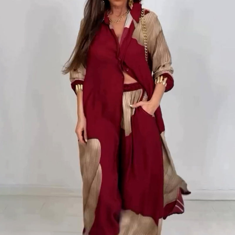 🌼Koszula z długim rękawem i ściągaczem oraz spodnie ze sznurkiem