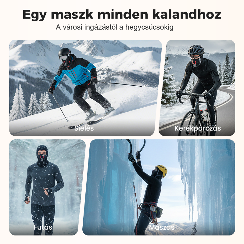 💞 Szélálló sisak téli használatra, unisex