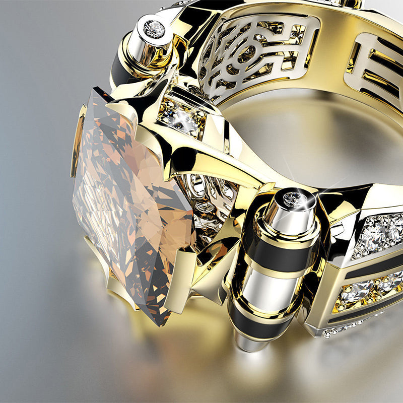 🎁Gorąca wyprzedaż🔥 Pierścionek z szeroką obrączką z cyrkonii vintage