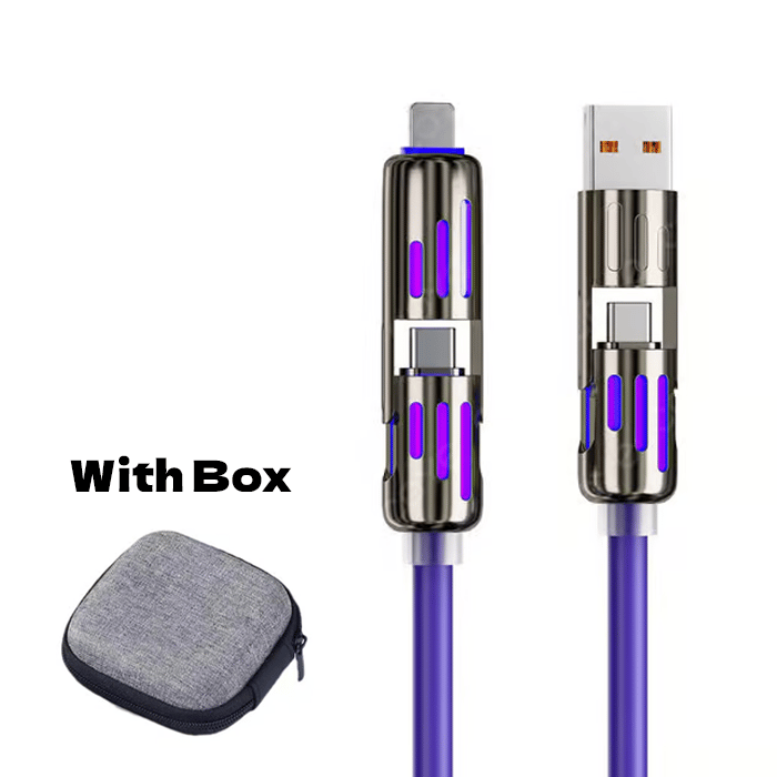 🔥4 viename USB įkrovimo laidas, greitas įkrovimas⚡-LT