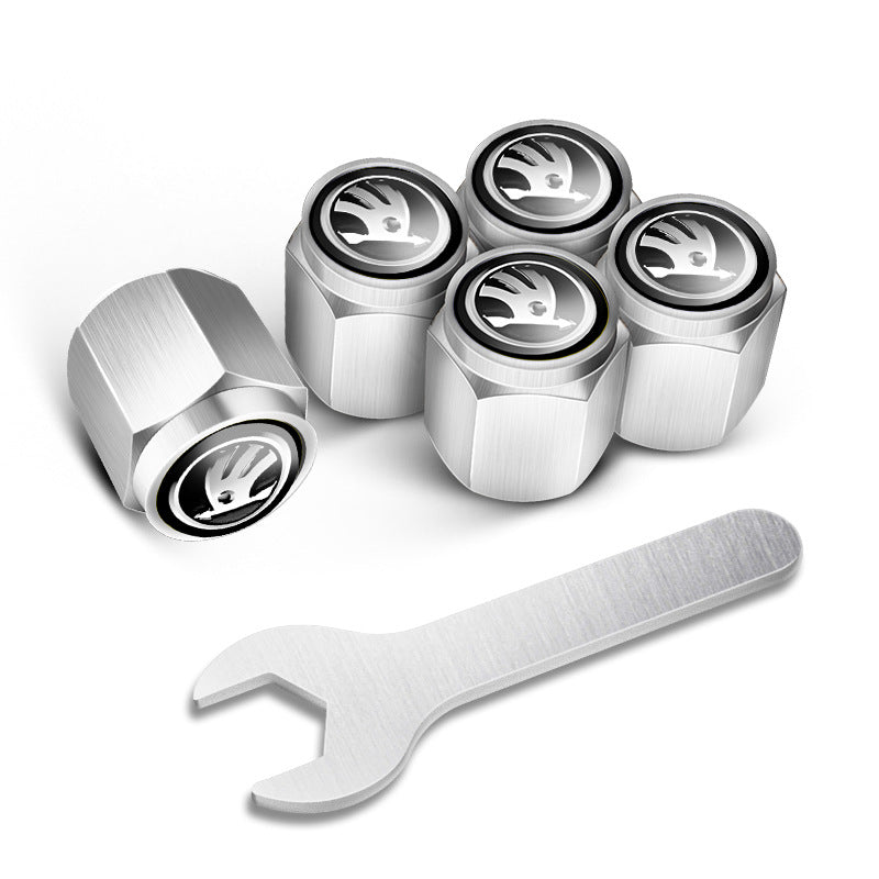 🔥Nakrętki na wentyle do opon samochodowych (5 szt. + 1 szt. klucza)