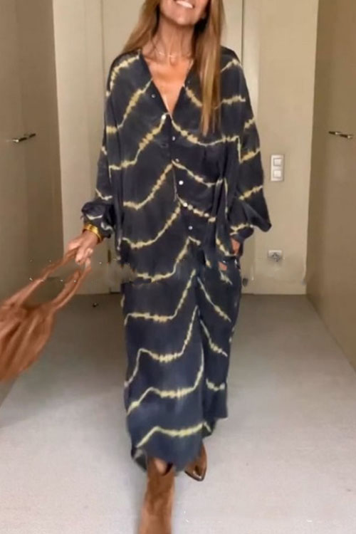 Kathiadress Plus Size Luźna długa spódnica z nadrukiem cyfrowym