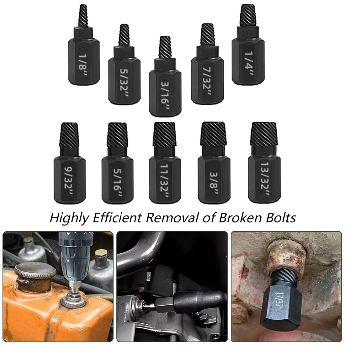 Törött fejű csavar Csavaros kupak kihúzó Törött fejű csavar Hatlapfejű csavar kiszedő szerszám