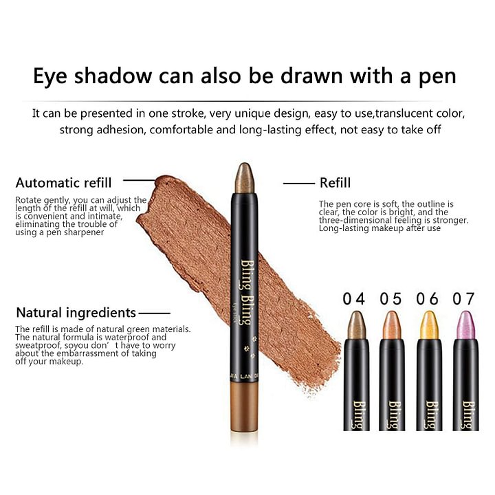 15 boja High Performance Highlighter Olovka za sjenilo Vodootporna svjetlucava Olovka za oči Olovka za oči