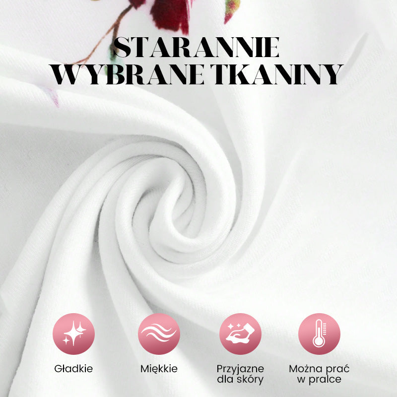 🌺 Damska koszula z dekoltem w serek z nadrukiem✨